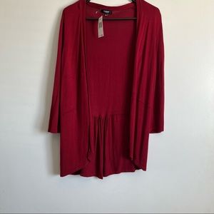 NWT Premise Studio no closure womens red cardigan 3/4 sleeves size L